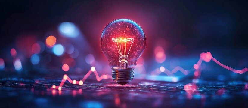 Creative marketing strategies for online sales illuminated by a glowing lightbulb symbolizing innovative advertising and digital promotion ideas