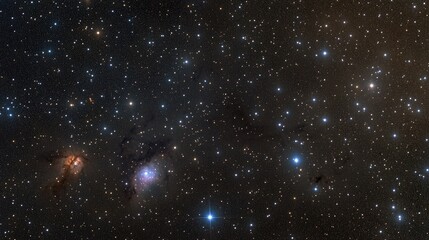 Obraz premium Vibrant Night Sky Filled with Distant Stars, Colorful Nebulae, and Celestial Wonders Creating a Stunning Cosmic Landscape