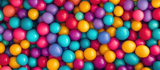 Fototapeta premium Colorful vibrant balloons creating a joyful atmosphere for festive celebrations and events suitable for parties and gatherings
