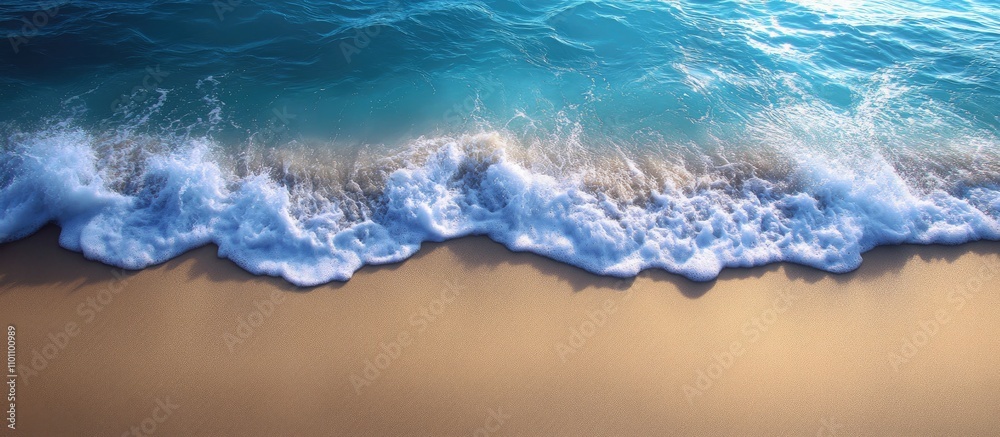 Aufkleber tranquil beach scene with gentle waves lapping against sandy shore creating a serene summer holiday 
