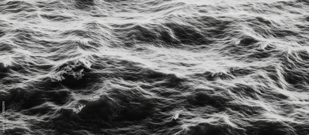 Aufkleber Texture of turbulent sea water with small waves creating a dynamic and abstract visual pattern for oceanic themes and coastal designs