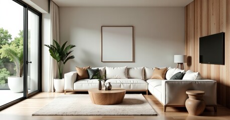 Fototapeta premium Stylish Modern Living Room with Elegant Furniture and Natural Light&nbsp;