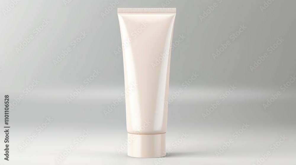 Poster empty cosmetic tube mockup on a smooth background showcasing a minimalist design ideal for product p