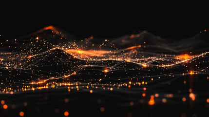 Fototapeta premium Abstract business connection of lines from nodes It is connected to endless nodes and represents the innovation of communication in the network.