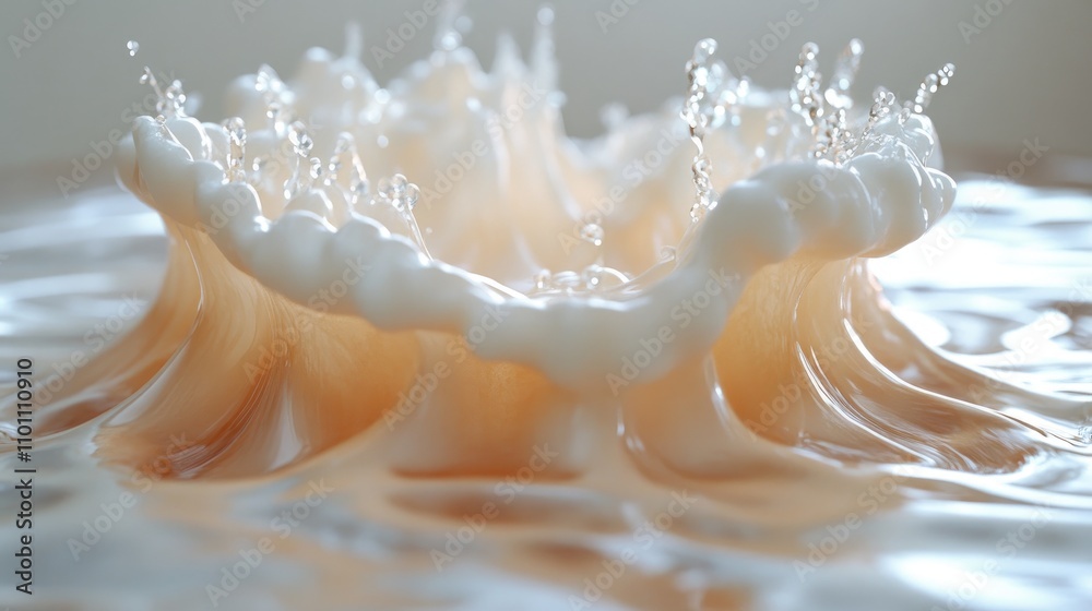 Aufkleber liquid splash creating a dynamic pattern illustrating funnel design for liquid spills and fluid moti