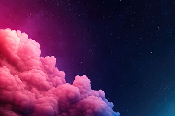 Fototapeta premium Vibrant Cosmic Glow, a captivating 3D space illustration featuring a luminous color palette, ideal for text overlay and creative projects.
