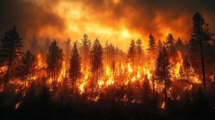 Fototapeta na wymiar These prompts highlight the vital need for fire prevention, responsible forest management, and protecting our communities from the devastating effects of wildfires.