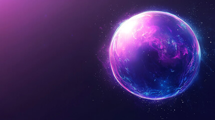 Obraz premium A vibrant, cosmic sphere with swirling colors of purple and blue, set against a dark background, evoking a sense of mystery and the universe.