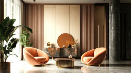Elegant Modern Living Room with Cozy Furniture and Stylish Decor