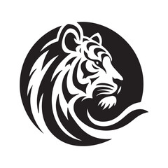 black and white tiger vector
