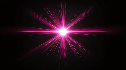 Obraz premium A vibrant pink starburst shines against a black background, creating a striking visual effect of light and energy.