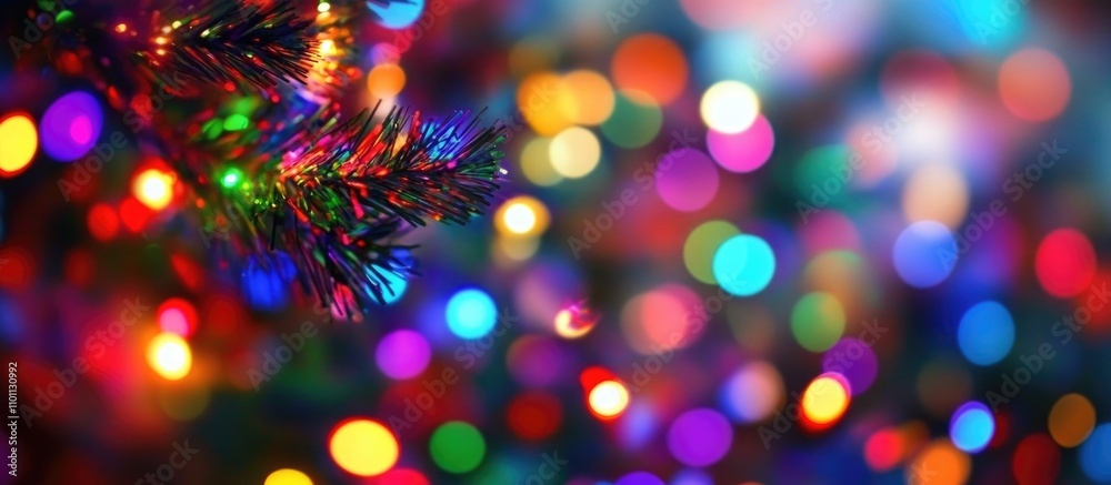 Leinwandbilder Bokeh lights in vibrant colors creating an abstract background with blurred festive elements for a lively and joyful atmosphere.