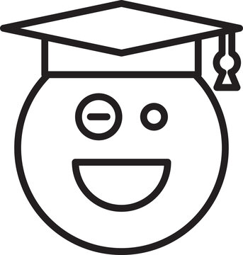 smiling graduate emoji wearing mortarboard clip art preview