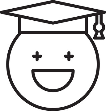 smiling graduate face wearing mortarboard clip art preview