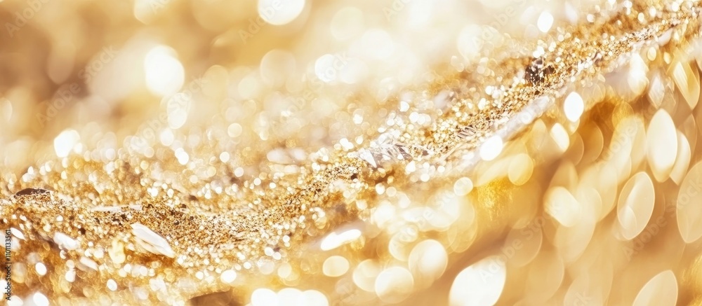 Poster Elegant gold abstract background with shimmering bokeh lights creating a beautiful and luxurious visual texture for design projects.
