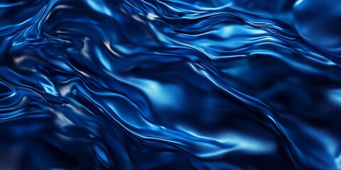 Obraz premium Blue color tones create a striking effect on a metallic surface, enhancing the visual appeal of the blue color tones while showcasing the texture and depth of the material.