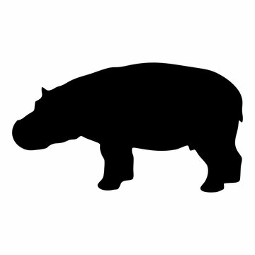recommend clip art: silhouette of a standing hippo