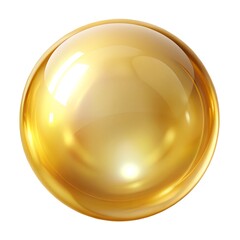 Shiny gold bubble isolated on white