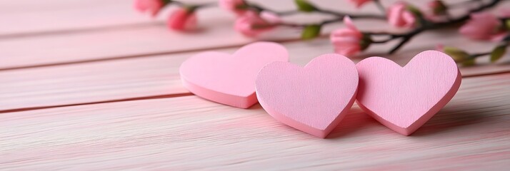 Fototapeta premium Blooming Love on Valentine's Day illustration banner