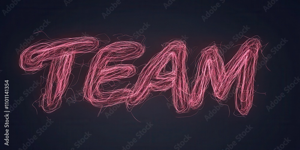 Poster A vibrant, neon-style representation of the word 