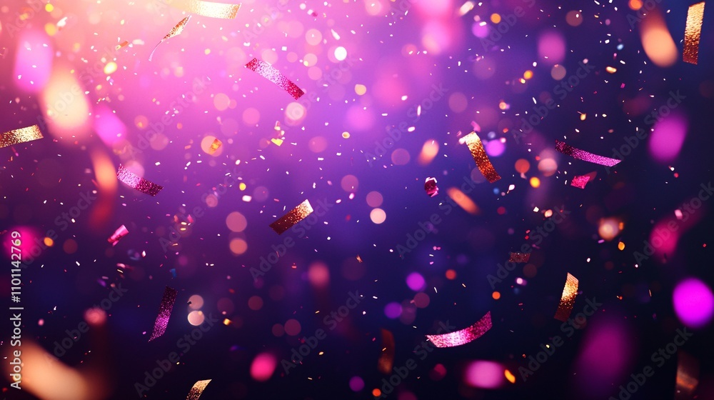 Aufkleber a festive new year background featuring golden confetti falling against a sparkling dark gradient st