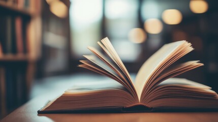 Obraz premium Illuminated pages of an open book a symbol of learning, imagination, and creative exploration