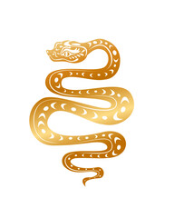  Snake isolated vector on white.
New year symbol.