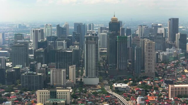 An establishing shot of Bonifacio Global City at Taguig during the day