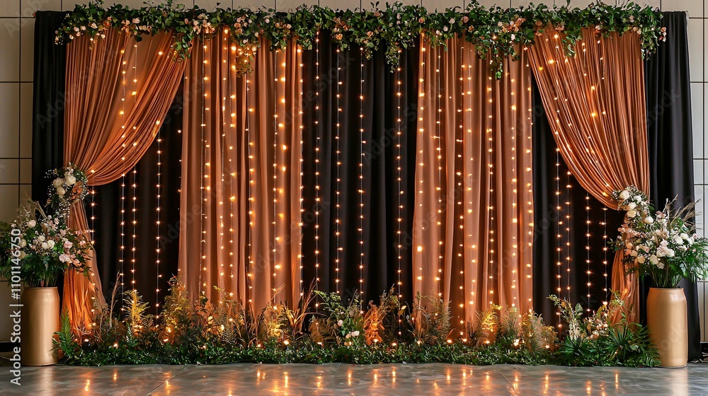 Aufkleber a luxurious new year backdrop with shimmering curtains of golden glitter cascading down the frame st