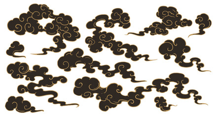 もくもく和風雲イラスト2