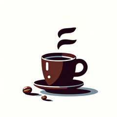 Obraz premium Isolated vector illustration of ready to drink hot coffee on white background.