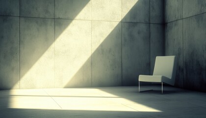 Obraz premium Serene Solitude: A Minimalist Sanctuary of Light and Shadow