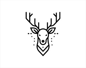 Naklejka premium Deer head icon symbol vector illustration. Deer logo vector template. Silhouette deer logo
