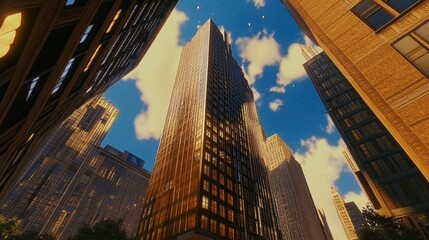 Fototapeta premium Majestic Skyscrapers Reaching for the Heavens