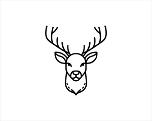 Deer head icon symbol vector illustration. Deer logo vector template. Silhouette deer logo