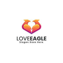Obraz premium Love Eagle Gradient Colorful Logo