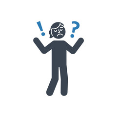 Sad and confused person icon