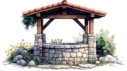 well isolated on white background