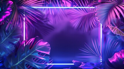 Fototapeta premium neon pink frame