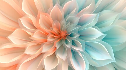 Obraz premium A clean floral design highlighting a single flower with soft petals in pastel hues, centered on a smooth gradient background. 8k UHD, suitable for high-quality printing or digital display. 