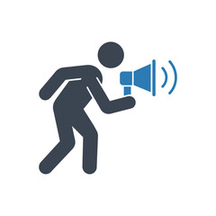 Announcing with megaphone icon
