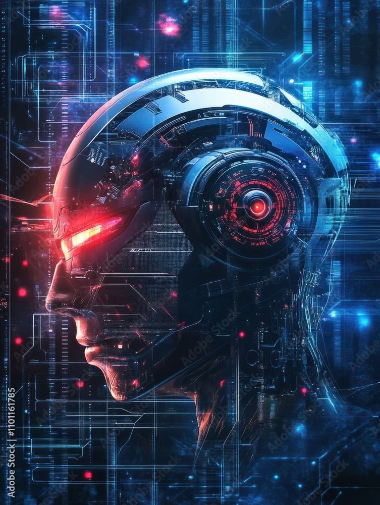 Poster artificial intelligence logo. artificial intelligence and machine learning concept. vector symbol ai