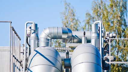 close-up of pipeline at power plant