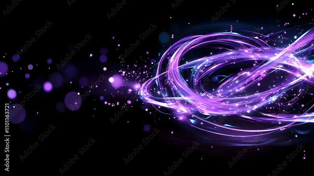 Aufkleber A mesmerizing swirl of purple light against a black background, creating an ethereal and dynamic visual effect