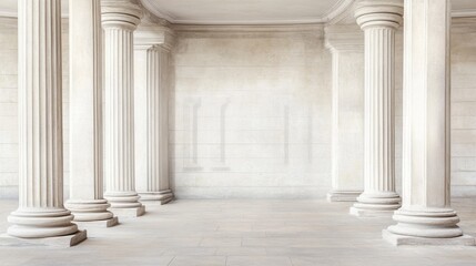 Obraz premium Majestic Marble Columns in Elegant Architectural Interior