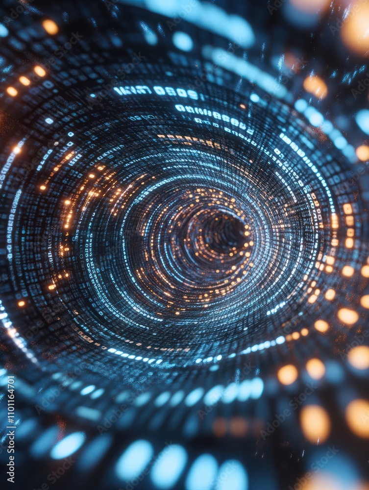 Poster complex information big data visualization. abstract futuristic energy representation vector concept