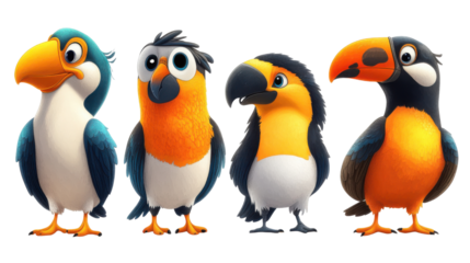 Seabird cartoon character isolated on white background