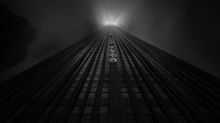 Ascending to the Heavens: A Monochrome Journey
