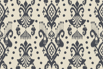 Ikat seamless pattern, geometric design, motif ethnic handmade, Ikat ethnic tribal, boho colors seamless wallpaper. Ethnic Ikat abstract background art.Illustration for greeting cards, printing	