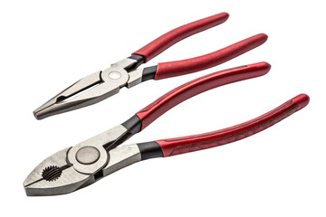 Fototapeta premium Red Handled Pliers on White Background for Tools and Hardware Use